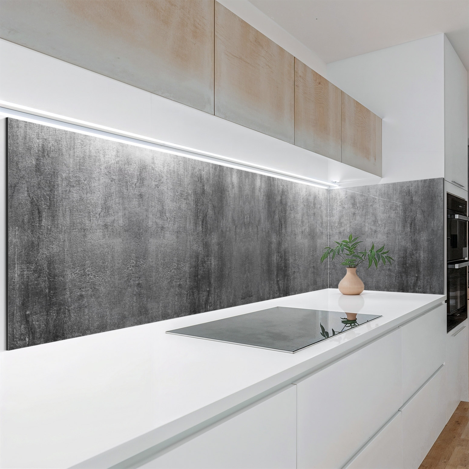 Küchenrückwand Folie elegante graue Holzimitation Artikelbild 1